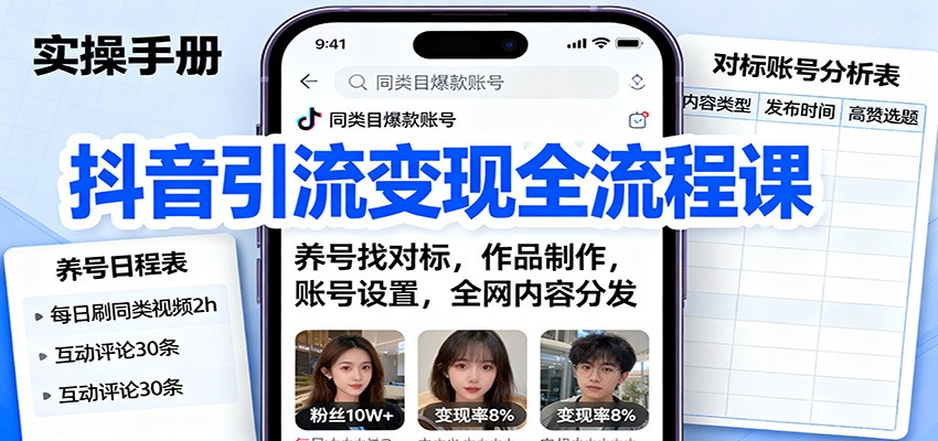 抖音创业粉引流变现实战，系统课程教你精准引流技巧，高效变现