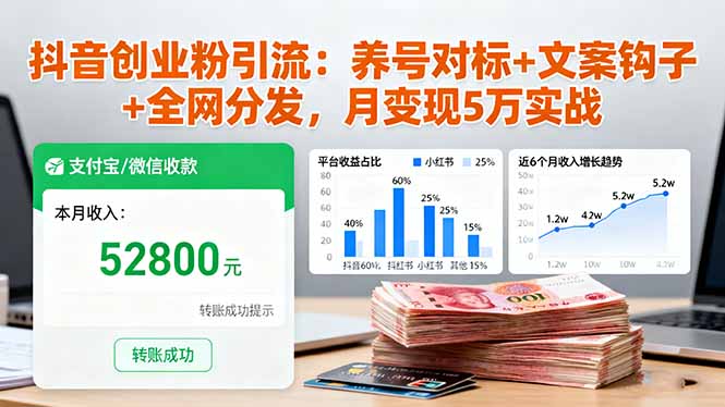 2025年抖音创业粉引流变现实战技巧，月入5万不是梦！