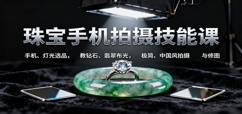 珠宝摄影技巧全攻略：手机灯光搭配，钻石翡翠拍摄技巧
