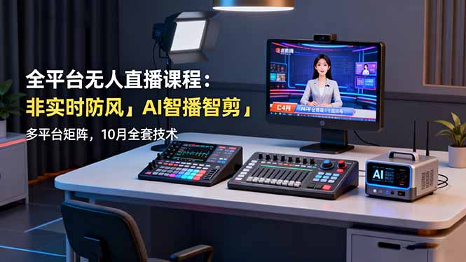 无人直播全平台矩阵布局：快手抖音双平台开播，AI智播插件应用，选品话术实操指南