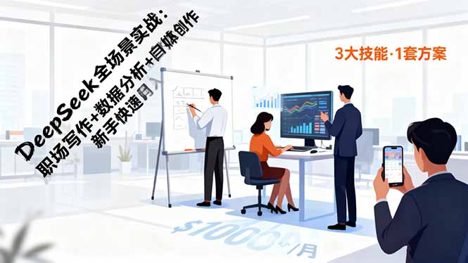 2025年最新DeepSeek实战：职场写作与数据分析，新手月入过万秘籍