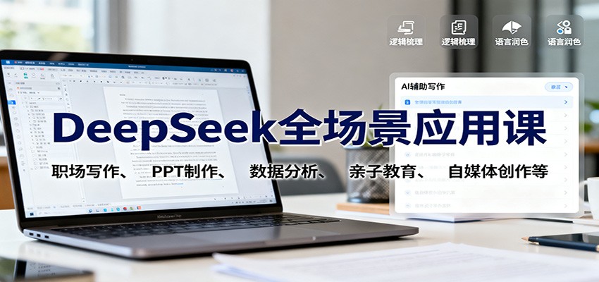 DeepSeek实操课：职场写作、数据分析、PPT制作提升效率与职场竞争力