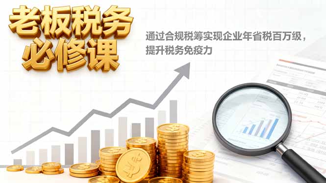 企业税务筹划课程：合规节税百万级，提升企业税务免疫力