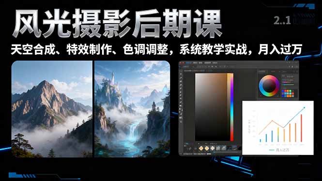 2025年风光摄影后期技巧全攻略：一键换天空合成技术，月入过万不是梦