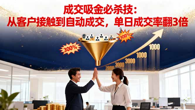 提升销售额必学课程：心理操控、话术设计打造自动成交系统，实现单日成交率翻倍