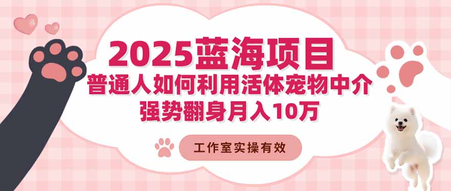 2025新兴宠物中介模式深度解析：普通人如何借力蓝海市场实现月入10万目标
