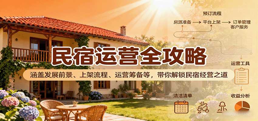 2025年新手开民宿最全指南：从选址到爆单的运营技巧与避坑实战经验分享