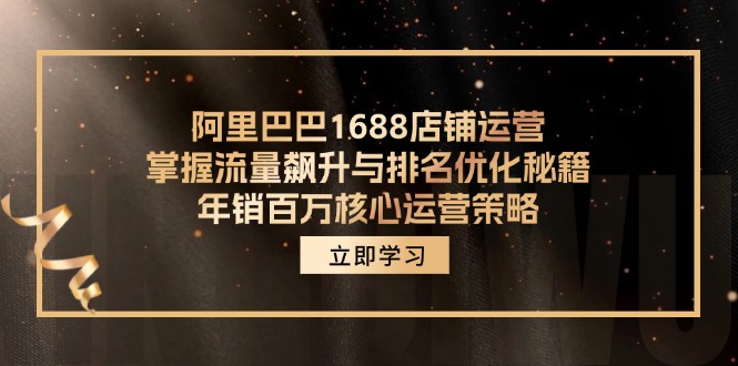阿里巴巴1688店铺运营，掌握流量飙升与排名优化秘籍 年销百万核心运营策略-小肥鱼网创-十年互联网创业实战派 | 专注精准流量获取与转化