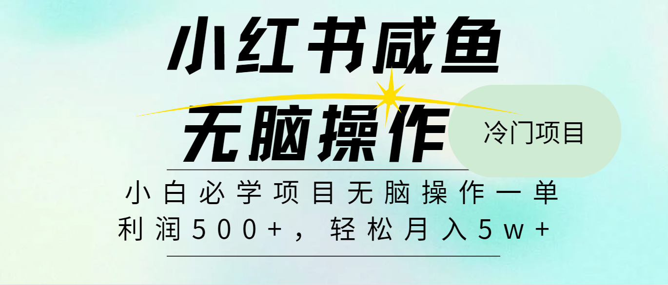 全网首发2024最热门赚钱暴利手机操作项目，简单无脑操作，每单利润最少500+-小肥鱼网创-十年互联网创业实战派 | 专注精准流量获取与转化
