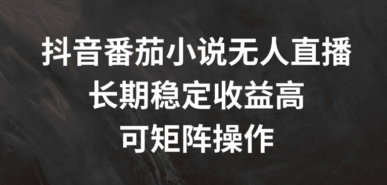抖音番茄小说无人直播，长期稳定收益高，可矩阵操作【揭秘】-小肥鱼网创-十年互联网创业实战派 | 专注精准流量获取与转化