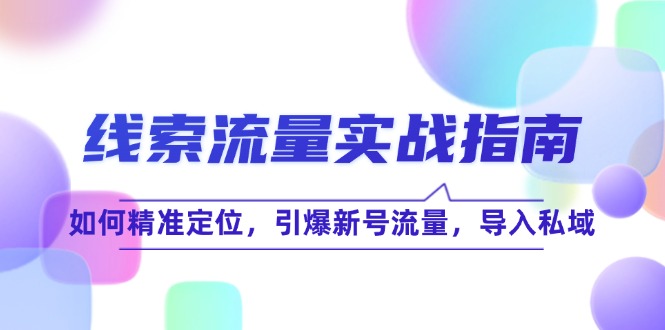 线 索 流 量-实战指南：如何精准定位，引爆新号流量，导入私域-小肥鱼网创-十年互联网创业实战派 | 专注精准流量获取与转化