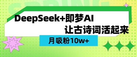 用DeepSeek做AI 古诗词视频，涨粉 10W+(保姆级教程)-小肥鱼网创-十年互联网创业实战派 | 专注精准流量获取与转化
