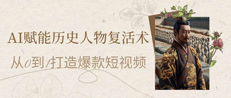 AI赋能历史人物复活术：从0到1打造爆款短视频-小肥鱼网创-十年互联网创业实战派 | 专注精准流量获取与转化