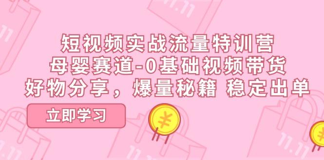 短视频实战流量特训营，母婴赛道-0基础带货，好物分享，爆量秘籍 稳定出单-小肥鱼网创-十年互联网创业实战派 | 专注精准流量获取与转化