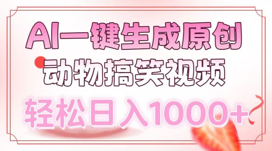 AI一键生成原创动物搞笑视频，轻松日入1000+-小肥鱼网创-十年互联网创业实战派 | 专注精准流量获取与转化