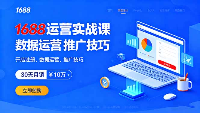 1688店铺运营实战：30天快速起量技巧，从选品到推广全流程解析实现月销10万+-小肥鱼网创-十年互联网创业实战派 | 专注精准流量获取与转化