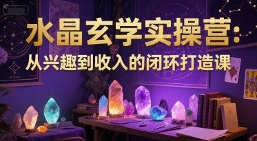 水晶玄学实操营：从兴趣到收入的闭环打造课-小肥鱼网创-十年互联网创业实战派 | 专注精准流量获取与转化
