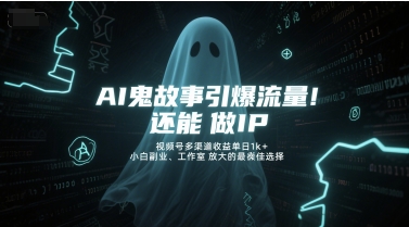 AI鬼故事引爆流量，还能做IP，视频号多渠道收益单日1k+，小白副业、工作室放大的最佳选择-小肥鱼网创-十年互联网创业实战派 | 专注精准流量获取与转化