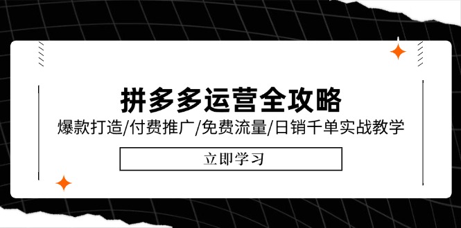 拼多多运营全攻略，爆款打造/付费推广/免费流量/日销千单实战教学/6月更新-小肥鱼网创-十年互联网创业实战派 | 专注精准流量获取与转化