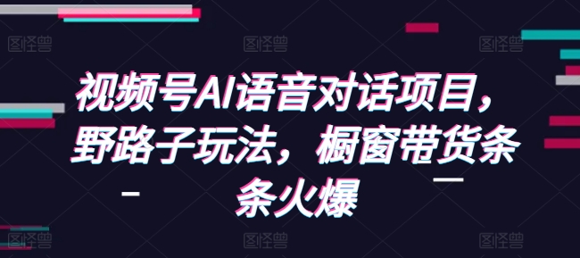 视频号AI语音对话项目，野路子玩法，橱窗带货条条火爆-小肥鱼网创-十年互联网创业实战派 | 专注精准流量获取与转化