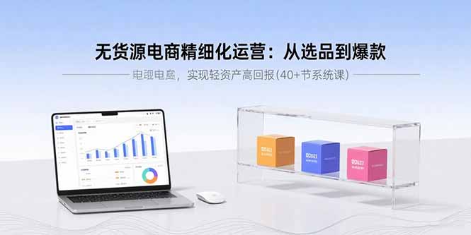 无货源电商实战指南：从0到1的精细化运营技巧，40节课教你低成本打造爆款店铺