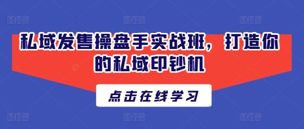 私域发售操盘手实战班，打造你的私域印钞机-小肥鱼网创-十年互联网创业实战派 | 专注精准流量获取与转化
