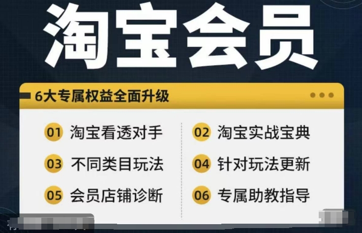 淘宝会员【淘宝所有课程，全面分析对手】，初级到高手全系实战宝典-小肥鱼网创-十年互联网创业实战派 | 专注精准流量获取与转化