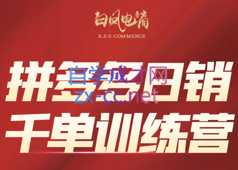 白凤电商·拼多多日销千单训练营(更新3月)-小肥鱼网创-十年互联网创业实战派 | 专注精准流量获取与转化