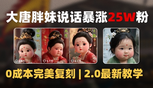 AI大唐胖贵妃说话2.0，40条视频暴涨40w粉，附独家变现攻略-小肥鱼网创-十年互联网创业实战派 | 专注精准流量获取与转化
