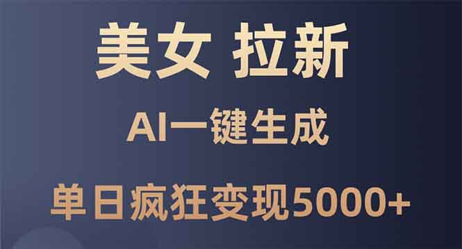 美女暴力拉新，通过AI一键生成，单日疯狂变现5000+，纯小白一学就会！-小肥鱼网创-十年互联网创业实战派 | 专注精准流量获取与转化