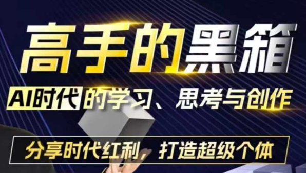 高手的黑箱：AI时代学习、思考与创作-分红时代红利，打造超级个体-小肥鱼网创-十年互联网创业实战派 | 专注精准流量获取与转化