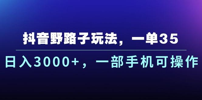 抖音野路子玩法，一单35.日入3000+，一部手机可操作-小肥鱼网创-十年互联网创业实战派 | 专注精准流量获取与转化