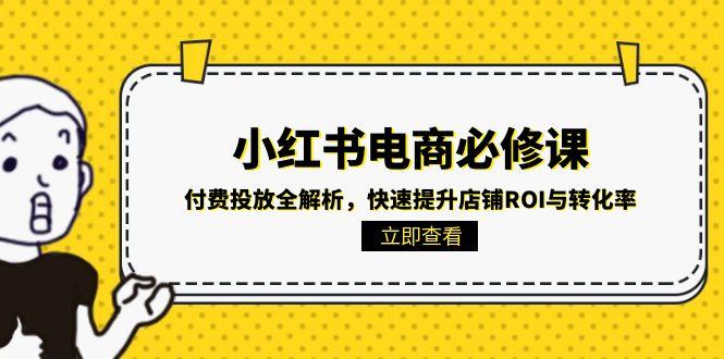 小红书电商必修课：付费投放全解析，快速提升店铺ROI与转化率-小肥鱼网创-十年互联网创业实战派 | 专注精准流量获取与转化