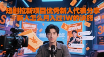 短剧拉新项目优秀新人代表分享新人怎么月入过1W的诀窍-小肥鱼网创-十年互联网创业实战派 | 专注精准流量获取与转化