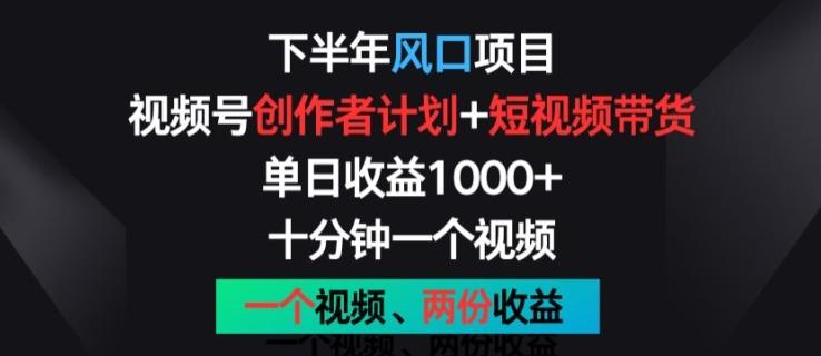下半年风口项目，视频号创作者计划+视频带货，一个视频两份收益，十分钟一个视频【揭秘】-小肥鱼网创-十年互联网创业实战派 | 专注精准流量获取与转化