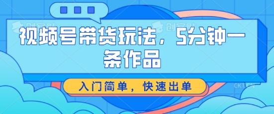 视频号带货玩法，5分钟一条作品，入门简单，快速出单【揭秘】-小肥鱼网创-十年互联网创业实战派 | 专注精准流量获取与转化