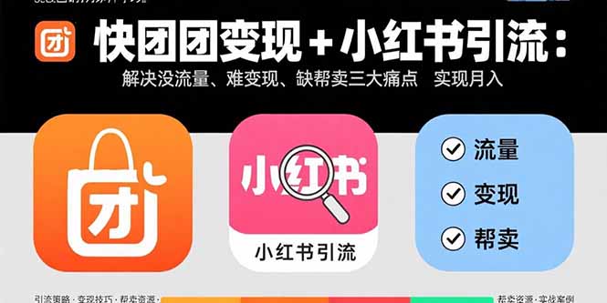 快团团小红书双平台变现全攻略：新手如何从0到月入3万+的私域卖货实战教程