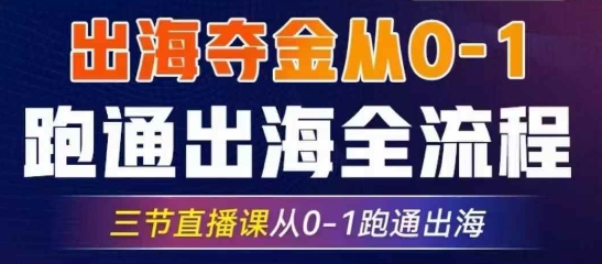 2025出海夺金从0-1跑通出海全流程，三节直播课从0-1跑通出海，教你用AI跑通全流程-小肥鱼网创-十年互联网创业实战派 | 专注精准流量获取与转化
