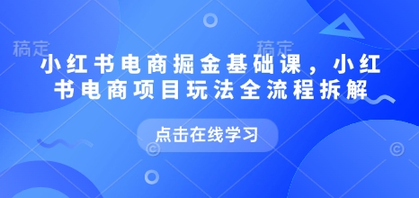 小红书电商掘金课，小红书电商项目玩法全流程拆解(更新5月)-小肥鱼网创-十年互联网创业实战派 | 专注精准流量获取与转化