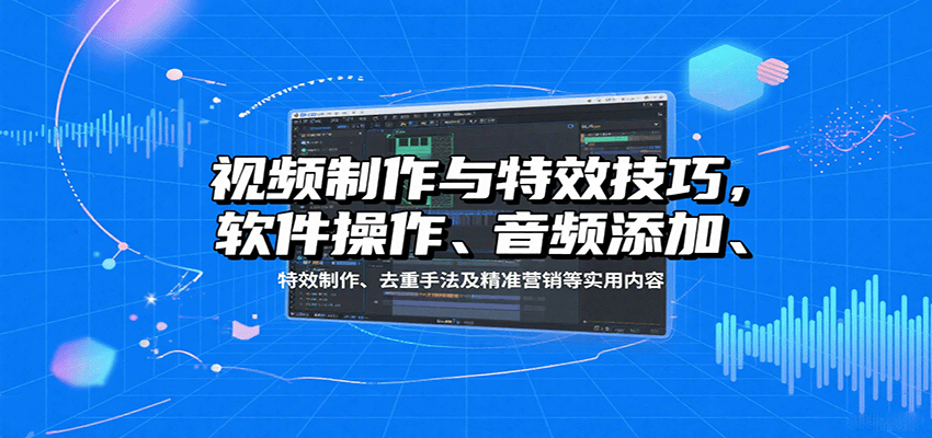 视频制作与特效技巧：软件操作、音频添加、特效制作、去重手法及精准营销等实用内容-小肥鱼网创-十年互联网创业实战派 | 专注精准流量获取与转化