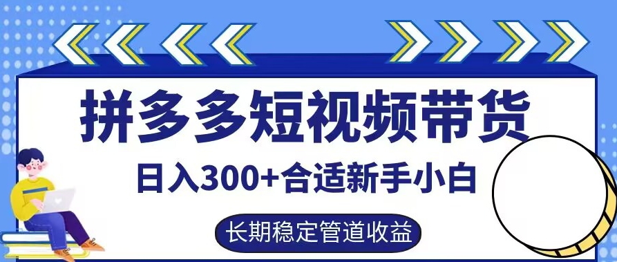 拼多多短视频带货日入300+有长期稳定被动收益，合适新手小白【揭秘】-小肥鱼网创-十年互联网创业实战派 | 专注精准流量获取与转化