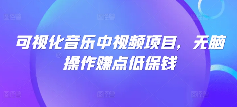 可视化音乐中视频项目，无脑操作赚点低保钱-小肥鱼网创-十年互联网创业实战派 | 专注精准流量获取与转化