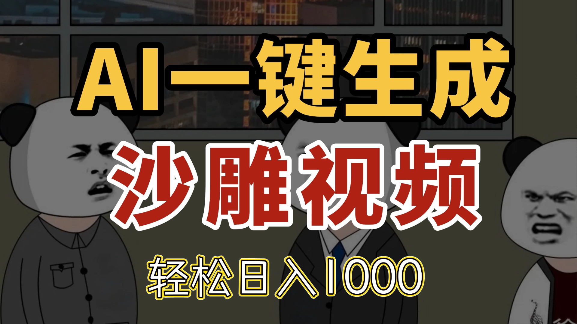 AI一键生成沙雕视频，一条视频千万播放，轻松日入1000-小肥鱼网创-十年互联网创业实战派 | 专注精准流量获取与转化