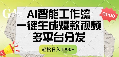 AI智能工作流，一键生成书单号爆款视频，多平台分发，每日收益多张【揭秘】-小肥鱼网创-十年互联网创业实战派 | 专注精准流量获取与转化
