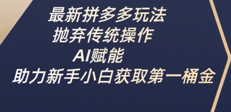 最新拼多多玩法，抛弃传统操作，AI赋能，助力新手小白获取第一桶金-小肥鱼网创-十年互联网创业实战派 | 专注精准流量获取与转化