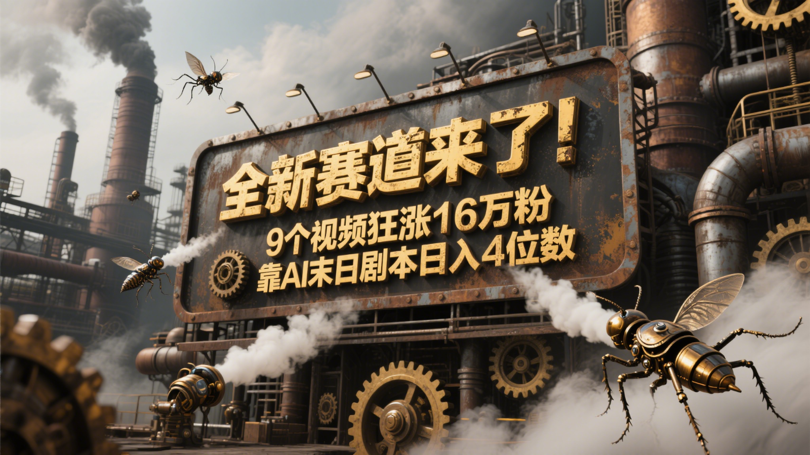 全新赛道来了！9个视频狂涨16万粉，靠AI末日剧本日入4位数，评论区爆肝追更！-小肥鱼网创-十年互联网创业实战派 | 专注精准流量获取与转化