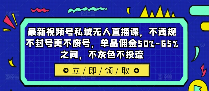 最新视频号私域无人直播课，不违规不封号更不废号，单品佣金50%-65%之间，不灰色不投流-小肥鱼网创-十年互联网创业实战派 | 专注精准流量获取与转化