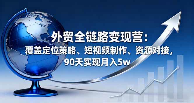 外贸新手月入五万实操课：定位策略、短视频营销到资源对接全链路