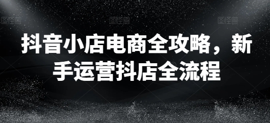 抖音小店电商全攻略，新手运营抖店全流程-小肥鱼网创-十年互联网创业实战派 | 专注精准流量获取与转化