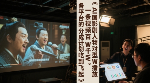 AI三国影视剧人物对口型唱歌玩法，一条视频百W千W播放，各平台的分成计划吃到飞起-小肥鱼网创-十年互联网创业实战派 | 专注精准流量获取与转化